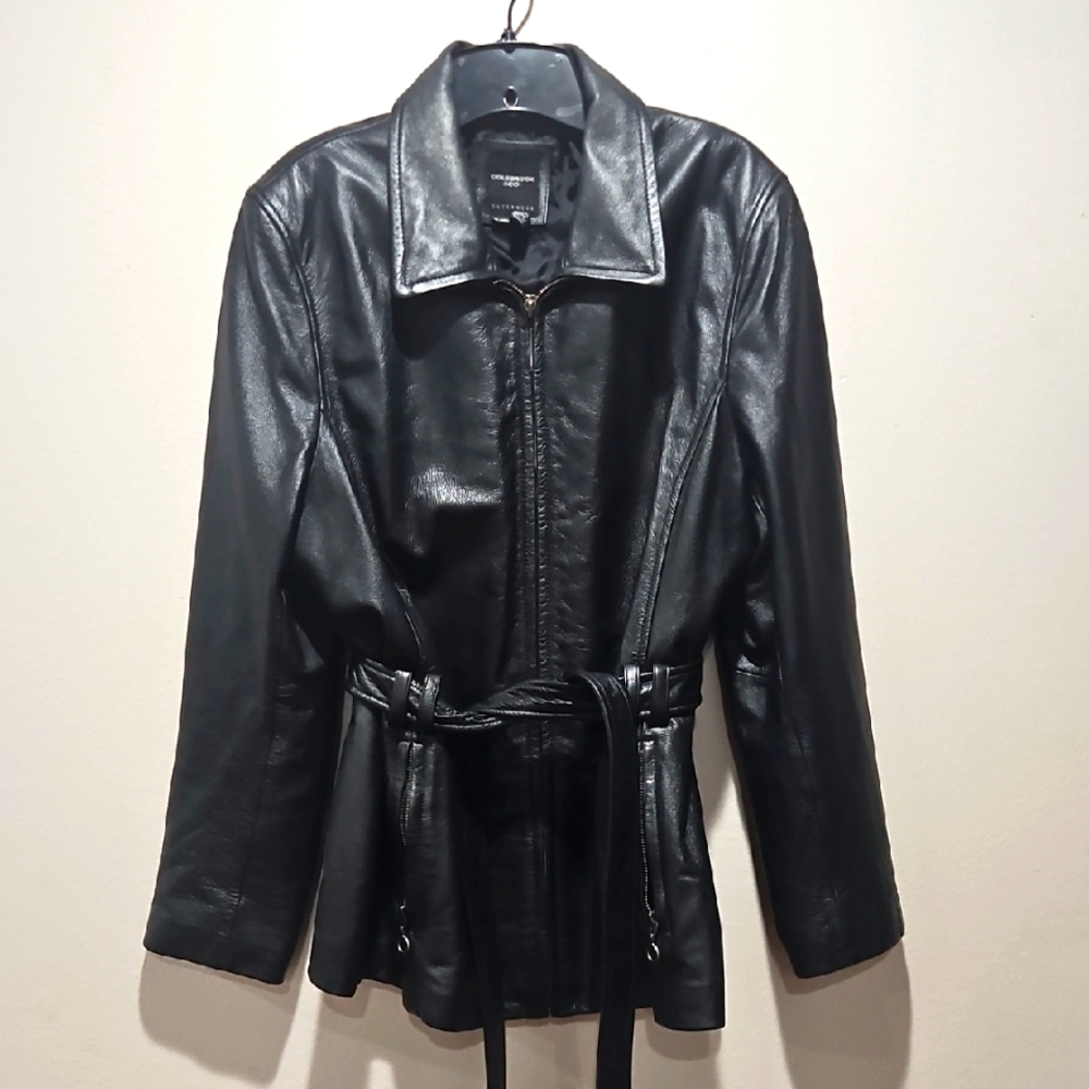 Colebrook & Co Women's Black Leather Jacket XL